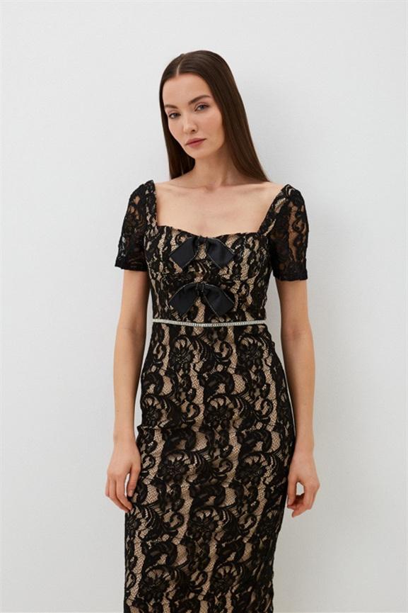 dresses - Amanda Embroidered Lace Bowkont Maxi Dress - SD00707243180 - Black - S - Sunfere