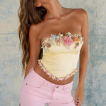 tops-Anita Beaded Florets Bustier-ST00603292572-Yellow-S - Sunfere
