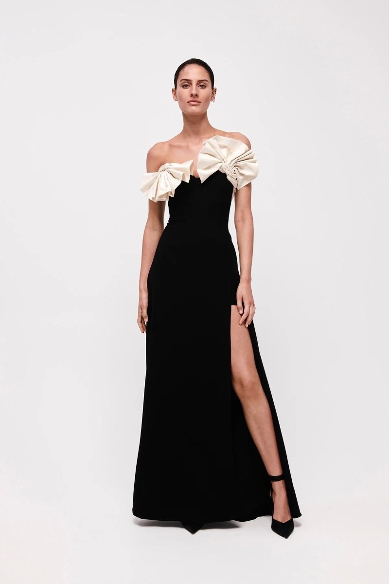 dresses - Elsa Strapless Pleated Midi Split Dress - SD00707183146 - Black - S - Sunfere