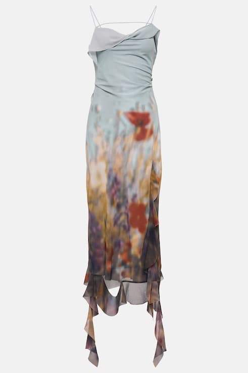 dresses-Elvira Floral Printed Ruffle Midi Slip Dress-SD00604082642-Multi-S - Sunfere
