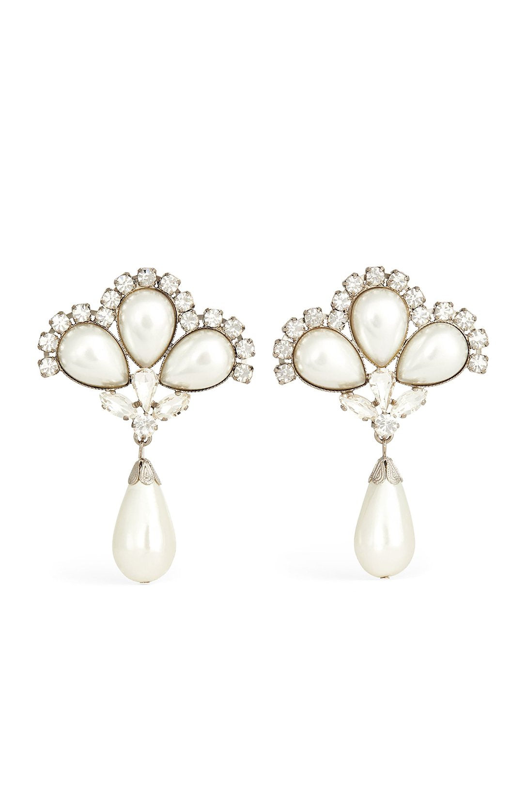 accessories-Debby Pearl Diamante Drop Earrings- - Sunfere--