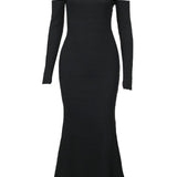 dresses-Aeris Off-shoulder Maxi Knit Dress-SD00611241962-Black-S - Sunfere