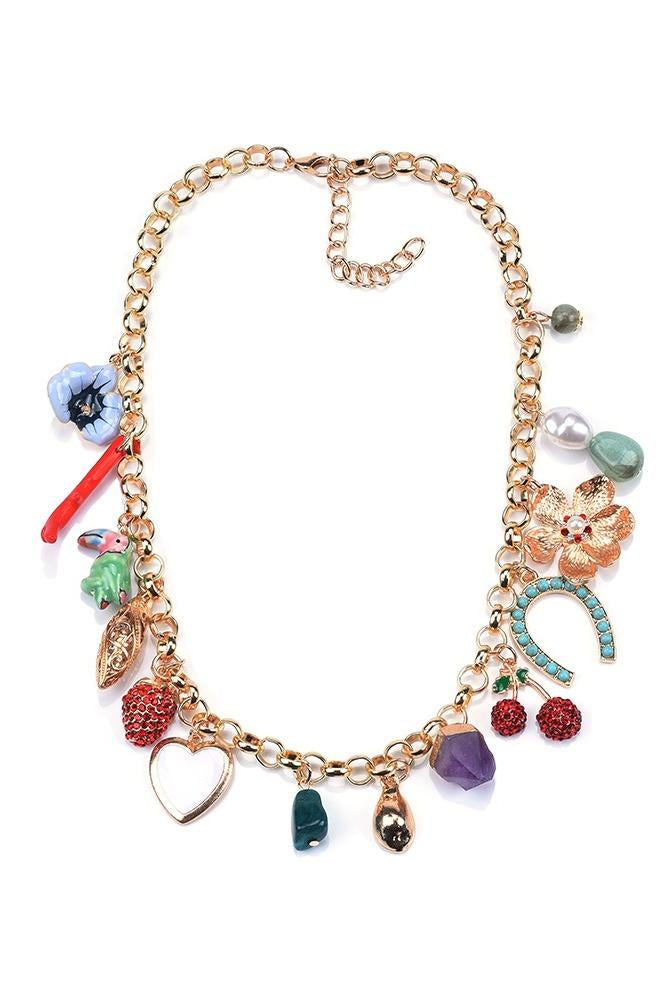 accessories-Crystal Multi Pendants Necklace-SA00602272343-Multi - Sunfere