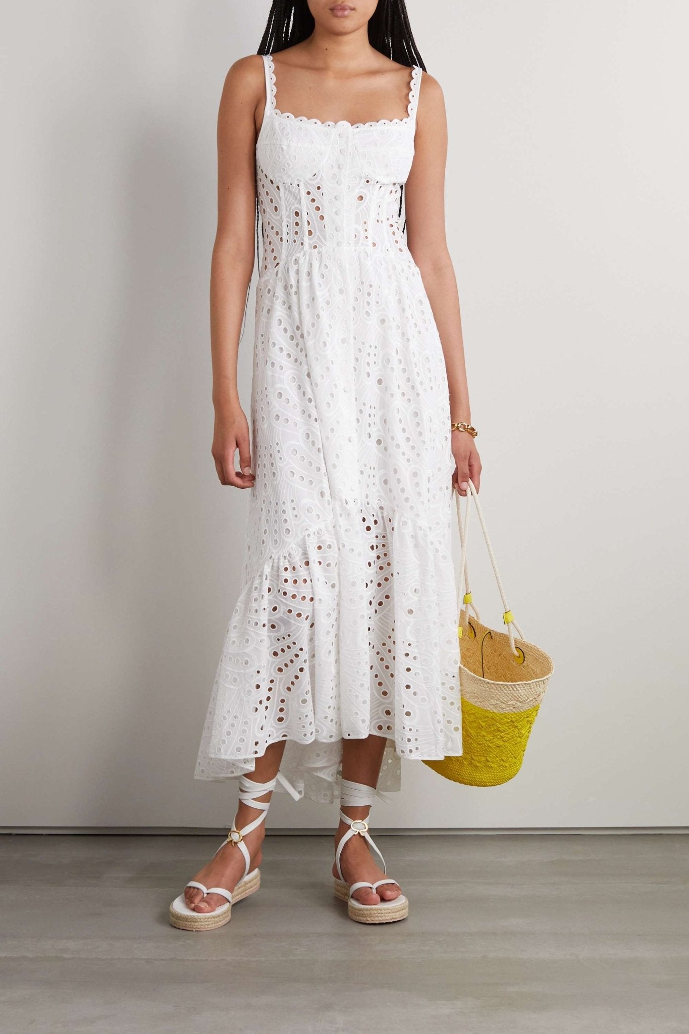 Dolly Embroidered Lace Midi Bustier Dress – Sunfere