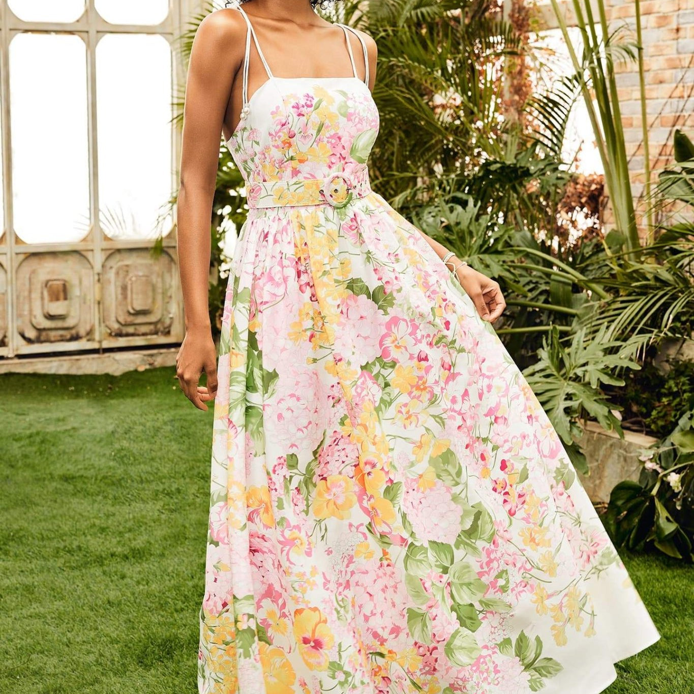dresses-Estra Floral Printed Maxi Slip Dress-SD00602272332-Multi-S - Sunfere
