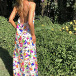 Fanny Embroidered Sequins Backless Maxi Dress