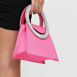 accessories-Gladys Diamante Loop Satin Bag-SA00203122420-Hot Pink - Sunfere