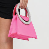 accessories-Gladys Diamante Loop Satin Bag-SA00203122420-Hot Pink - Sunfere