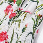 Jemima Printed Off-shoulder Shirred Mini Dress