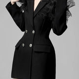 dresses-Joanne Lace Mini Blazer Dress-SD00603042399-Black-S - Sunfere