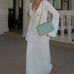 dresses-Josie V-neck Cut-out Knit Maxi Dress-SD00209231589-White-M - Sunfere
