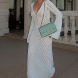 dresses-Josie V-neck Cut-out Knit Maxi Dress-SD00209231589-White-M - Sunfere