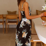 Melinda Printed Knotted Maxi Slip Dress