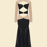 Morgan Cutout Contrast Jersey Maxi Dress