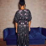 dresses-Nina Floral Embroidered Sequins Maxi Dress-SD00603072410-Black-One Size - Sunfere