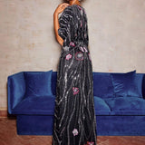 dresses-Nina Floral Embroidered Sequins Maxi Dress-SD00603072410-Black-One Size - Sunfere